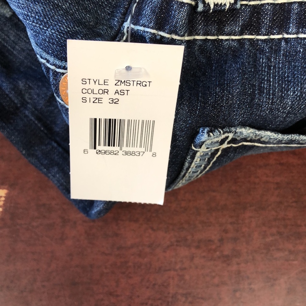 Men's Big & Tall Vintage Thick Stitch Embroidered Distressed Jeans - Picture 8 of 15